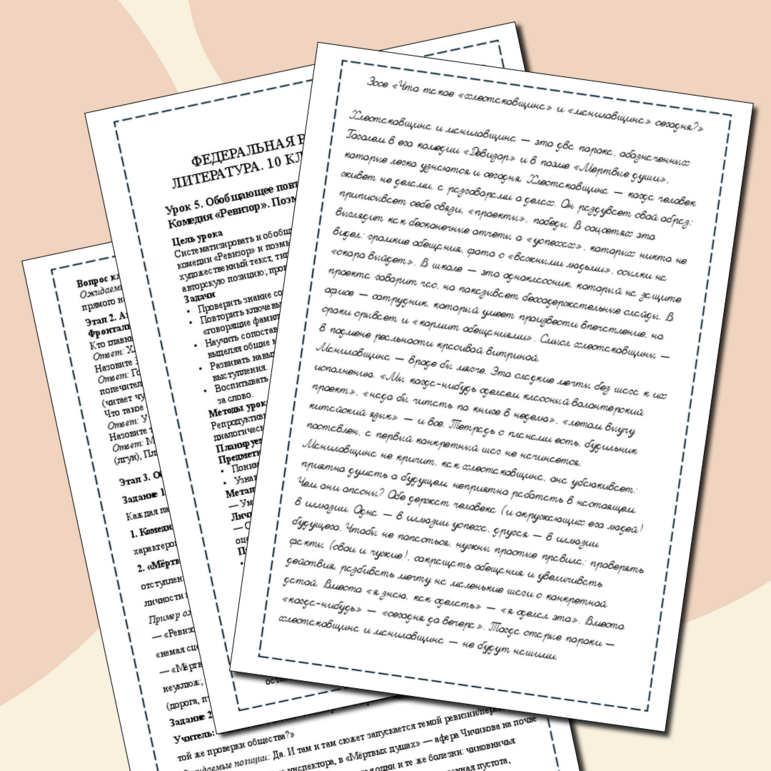 Конспект урока "Обобщающее повторение: произведения Н.В. Гоголя. Комедия «Ревизор». Поэма «Мёртвые души»." с ответами. Литература, 10 класс. — изображение 8