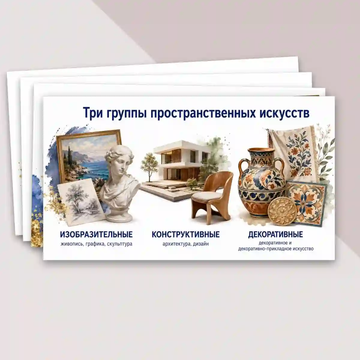 Презентация "Изобразительные конструктивные и декоративные виды пространственных искусств и их значение в жизни людей" — изображение 2