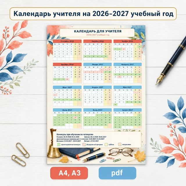 Календарь учителя на 2026 - 2027 учебный год