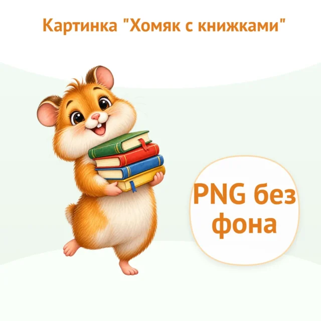 Картинка "Хомяк с книжками"