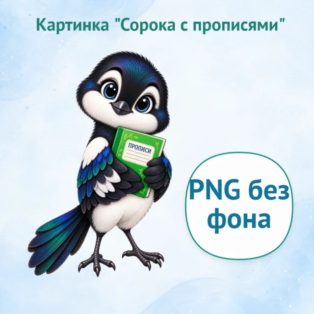 Картинка "Сорока с прописями"