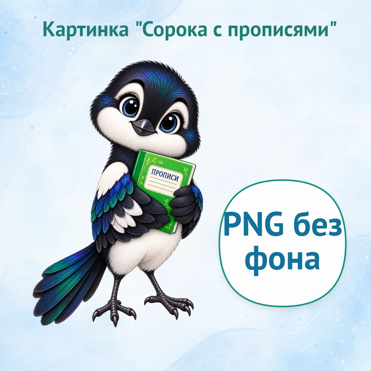Картинка "Сорока с прописями"