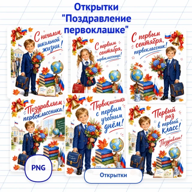Открытки "Поздравление первоклашке"