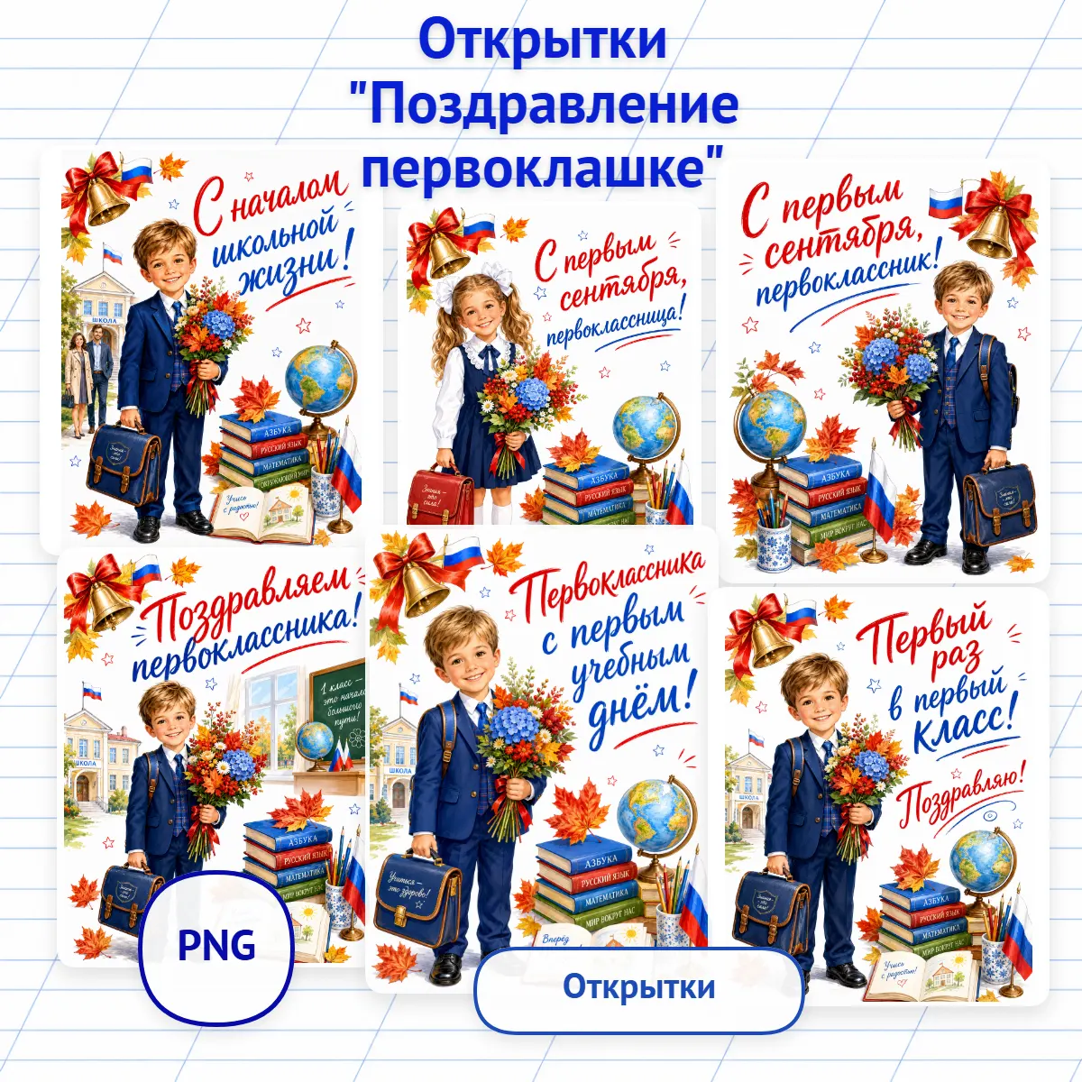 Открытки "Поздравление первоклашке"