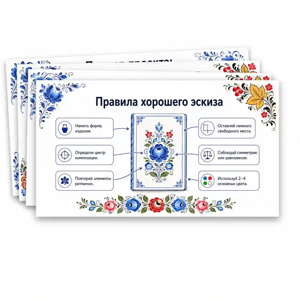 Практическая работа «Разработка дизайн-проекта изделия на основе мотивов народных промыслов (по выбору)» — изображение 3