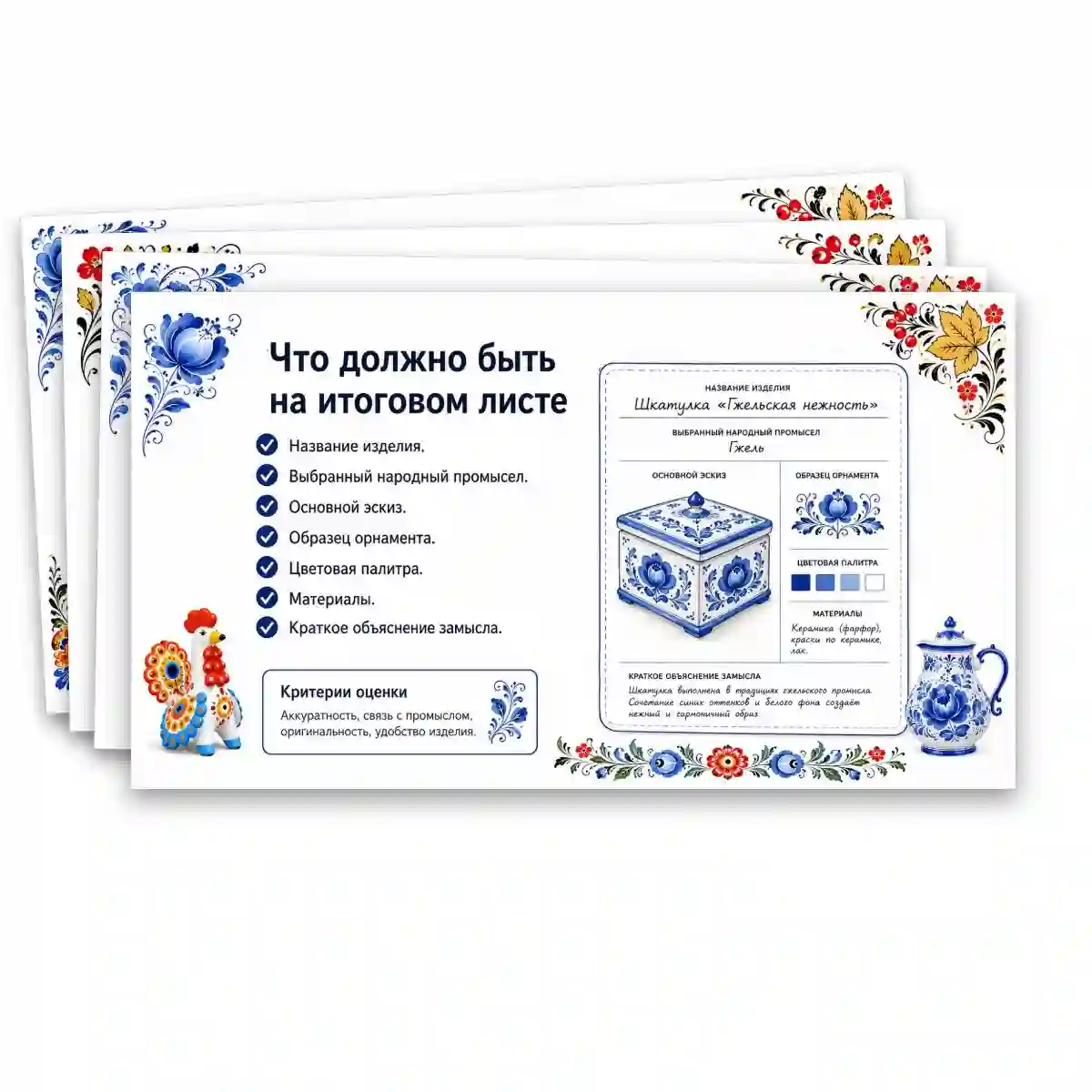 Практическая работа «Разработка дизайн-проекта изделия на основе мотивов народных промыслов (по выбору)» — изображение 9