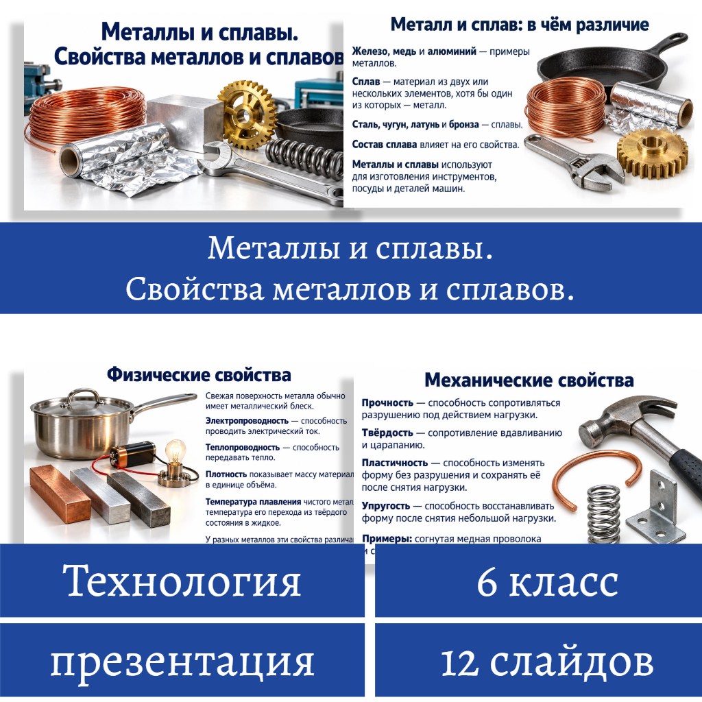 Металлы и сплавы. Свойства металлов и сплавов