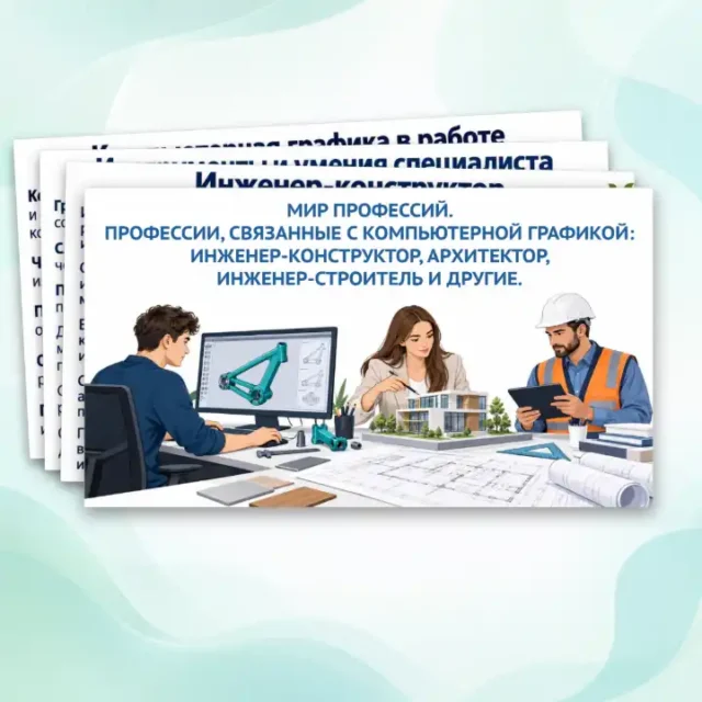 Мир профессий. Профессии, связанные с компьютерной графикой: инженер-конструктор, архитектор, инженер-строитель и другие