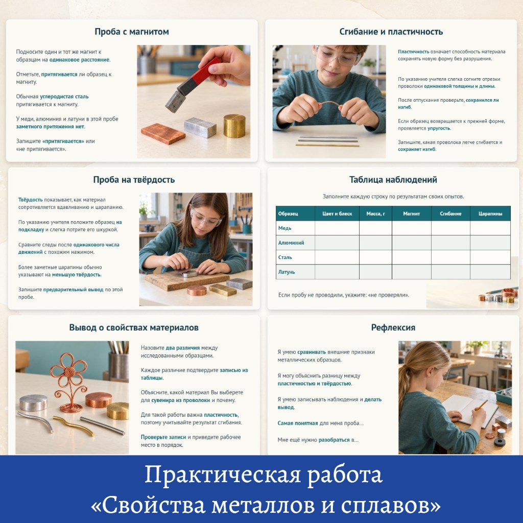 Практическая работа «Свойства металлов и сплавов»