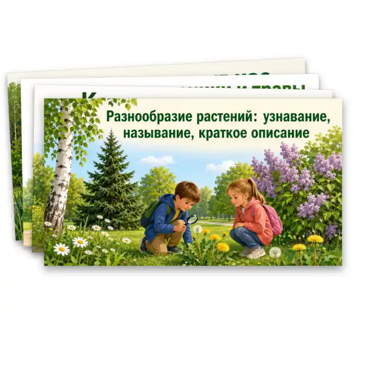 Разнообразие растений: узнавание, называние, краткое описание