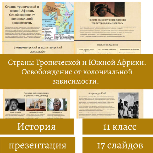 Страны Тропической и Южной Африки. Освобождение от колониальной зависимости
